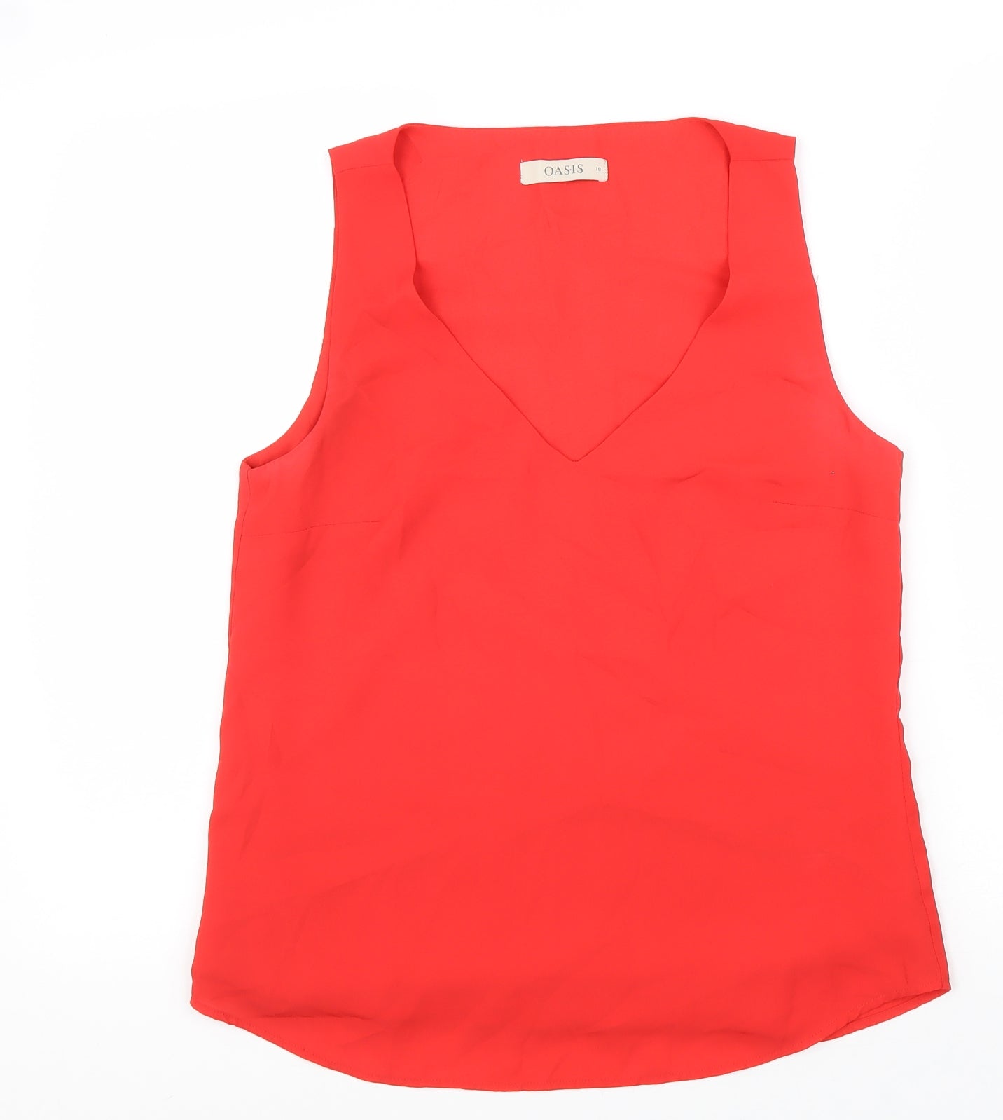 Womens UK Size 10 Oasis Red Basic Tank