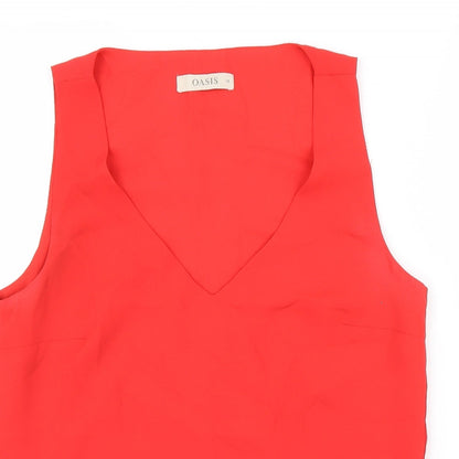 Womens UK Size 10 Oasis Red Basic Tank
