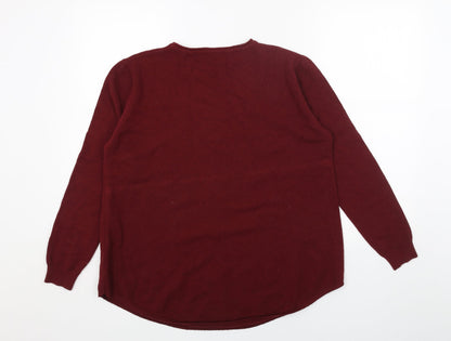 Womens UK Size L Preworn Red Pullover Jumper