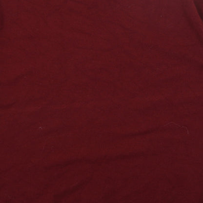 Womens UK Size L Preworn Red Pullover Jumper