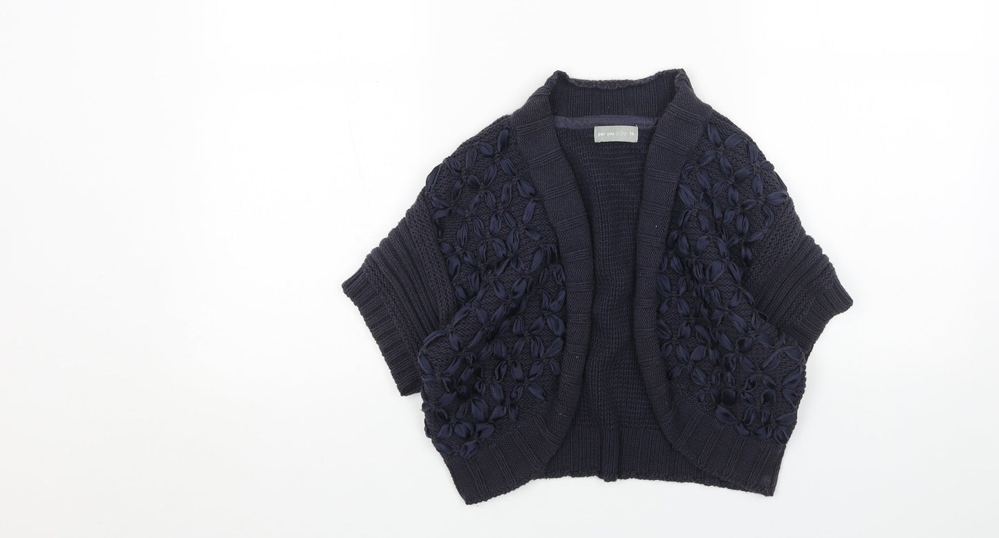 Womens UK Size 14 Per Una Blue Cardigan Jumper