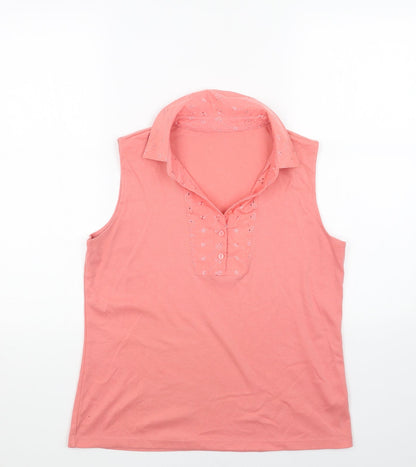 Womens UK Size M BM Pink Basic Tank