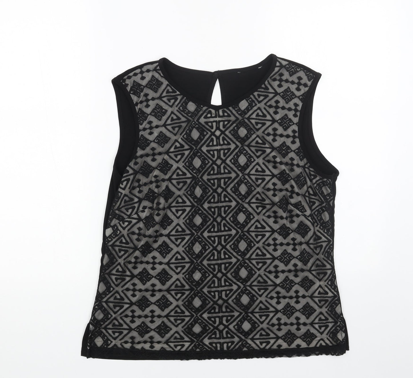 Womens UK Size 14 Preworn Black Basic Tank