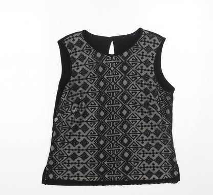 Womens UK Size 14 Preworn Black Basic Tank
