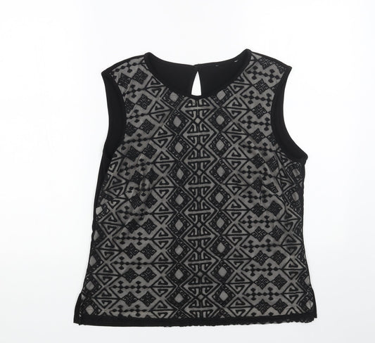 Womens UK Size 14 Preworn Black Basic Tank