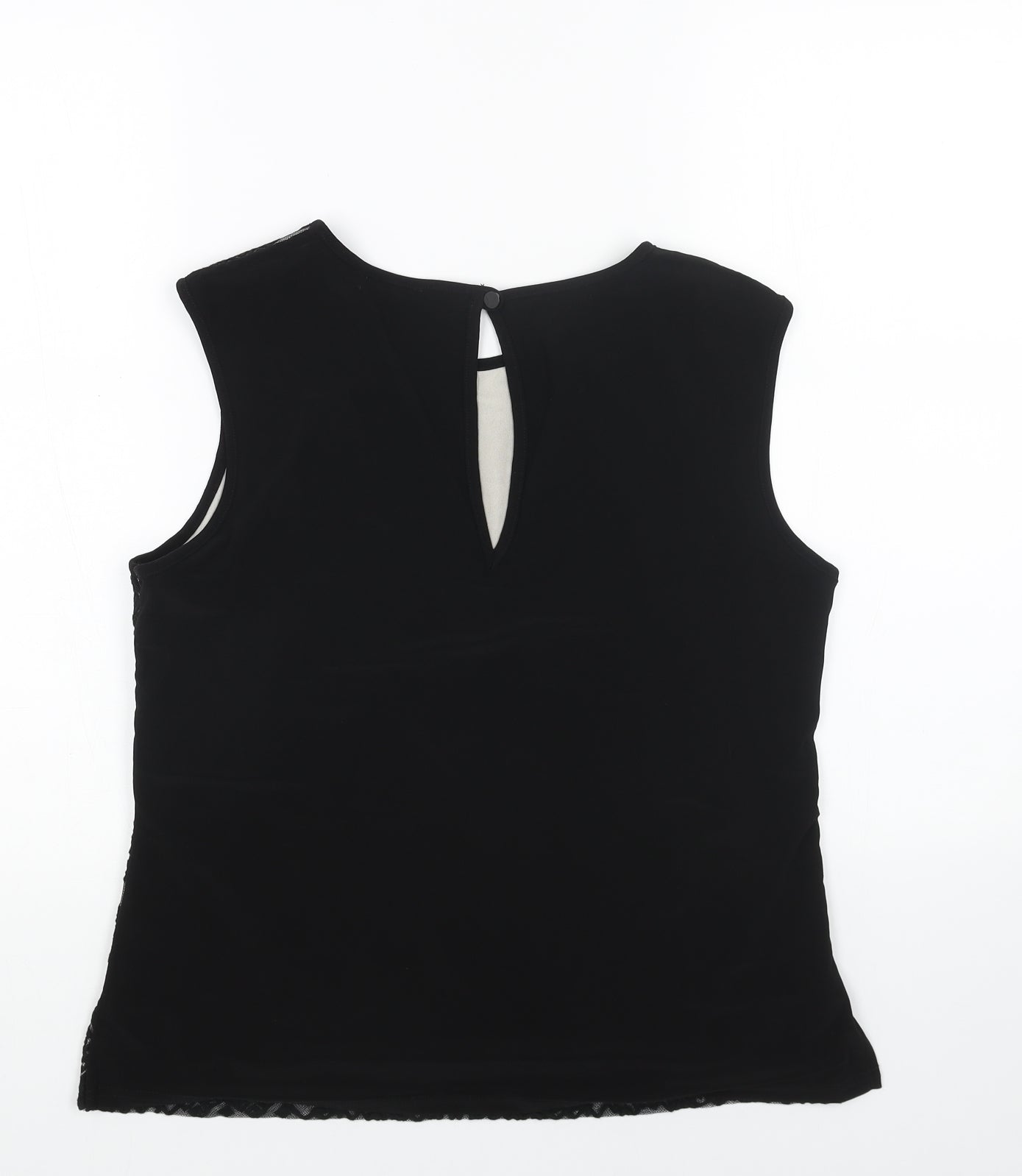 Womens UK Size 14 Preworn Black Basic Tank