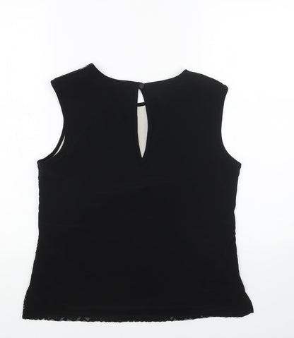 Womens UK Size 14 Preworn Black Basic Tank