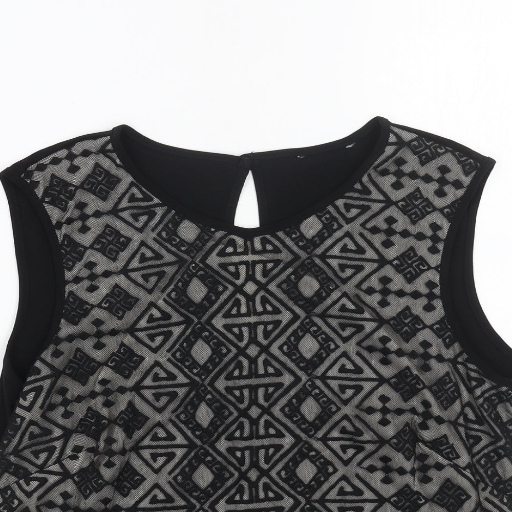 Womens UK Size 14 Preworn Black Basic Tank