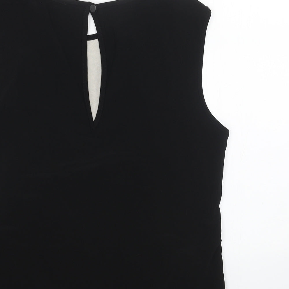 Womens UK Size 14 Preworn Black Basic Tank