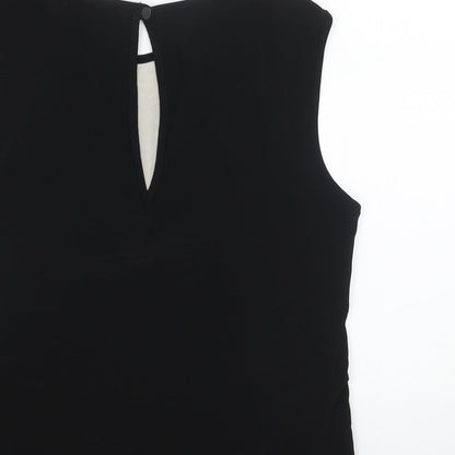 Womens UK Size 14 Preworn Black Basic Tank