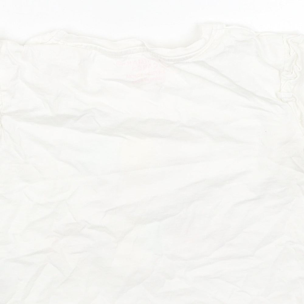 Primark Girls White Cotton Basic T-Shirt Size 2-3 Years Round Neck Pullover - You are Golden