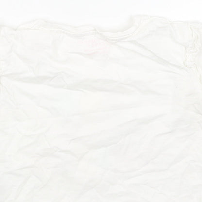 Primark Girls White Cotton Basic T-Shirt Size 2-3 Years Round Neck Pullover - You are Golden