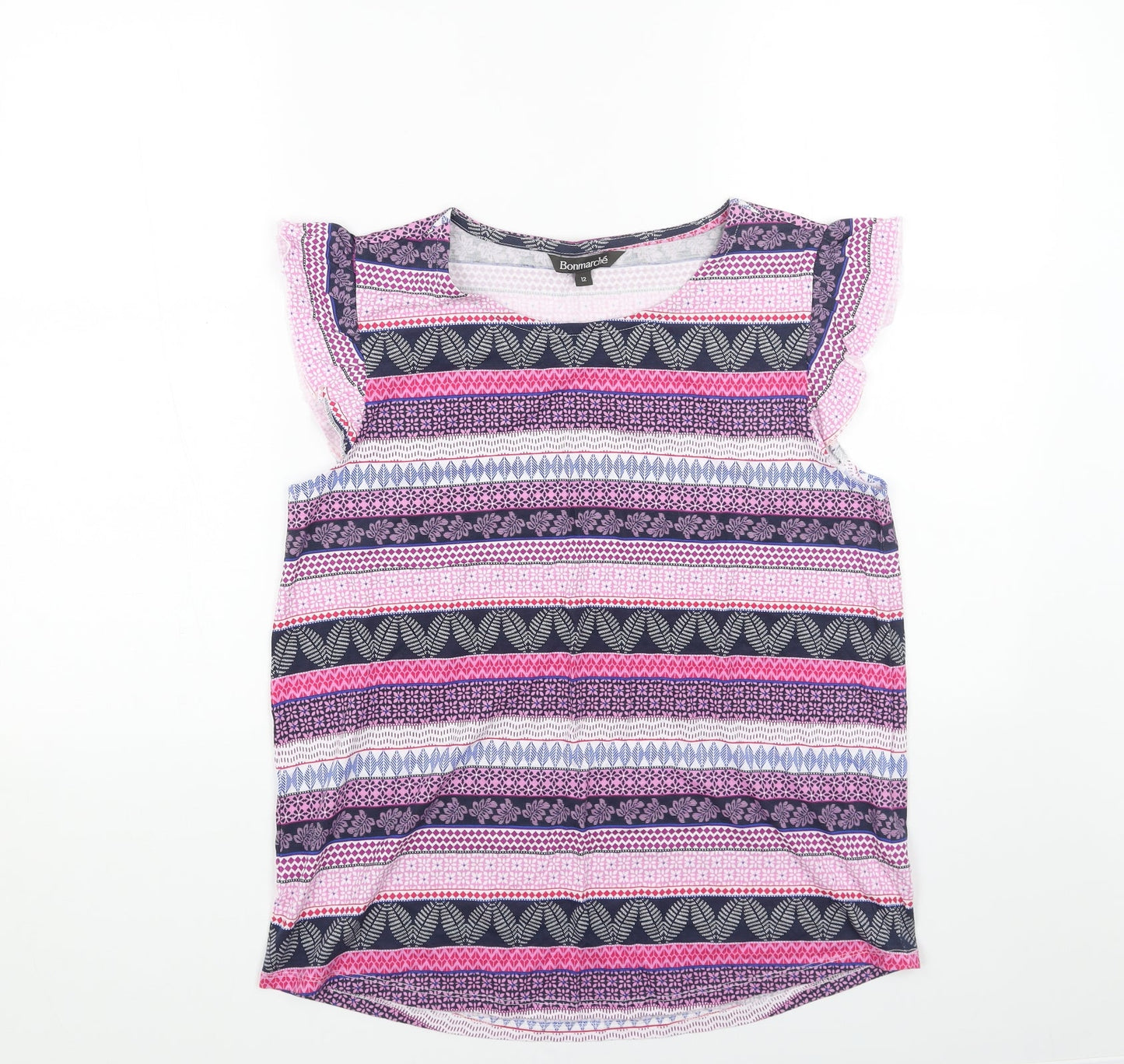 Womens UK Size 12 Bonmarché Pink Basic Tank