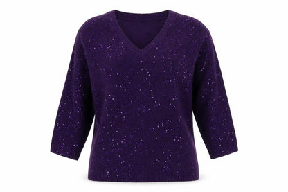 Womens UK Size M ISLE Purple Pullover Jumper