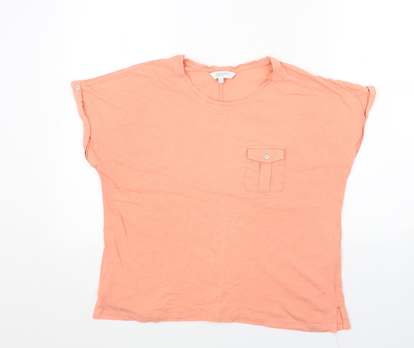 Womens UK Size 14 Principles Pink Basic T-Shirt