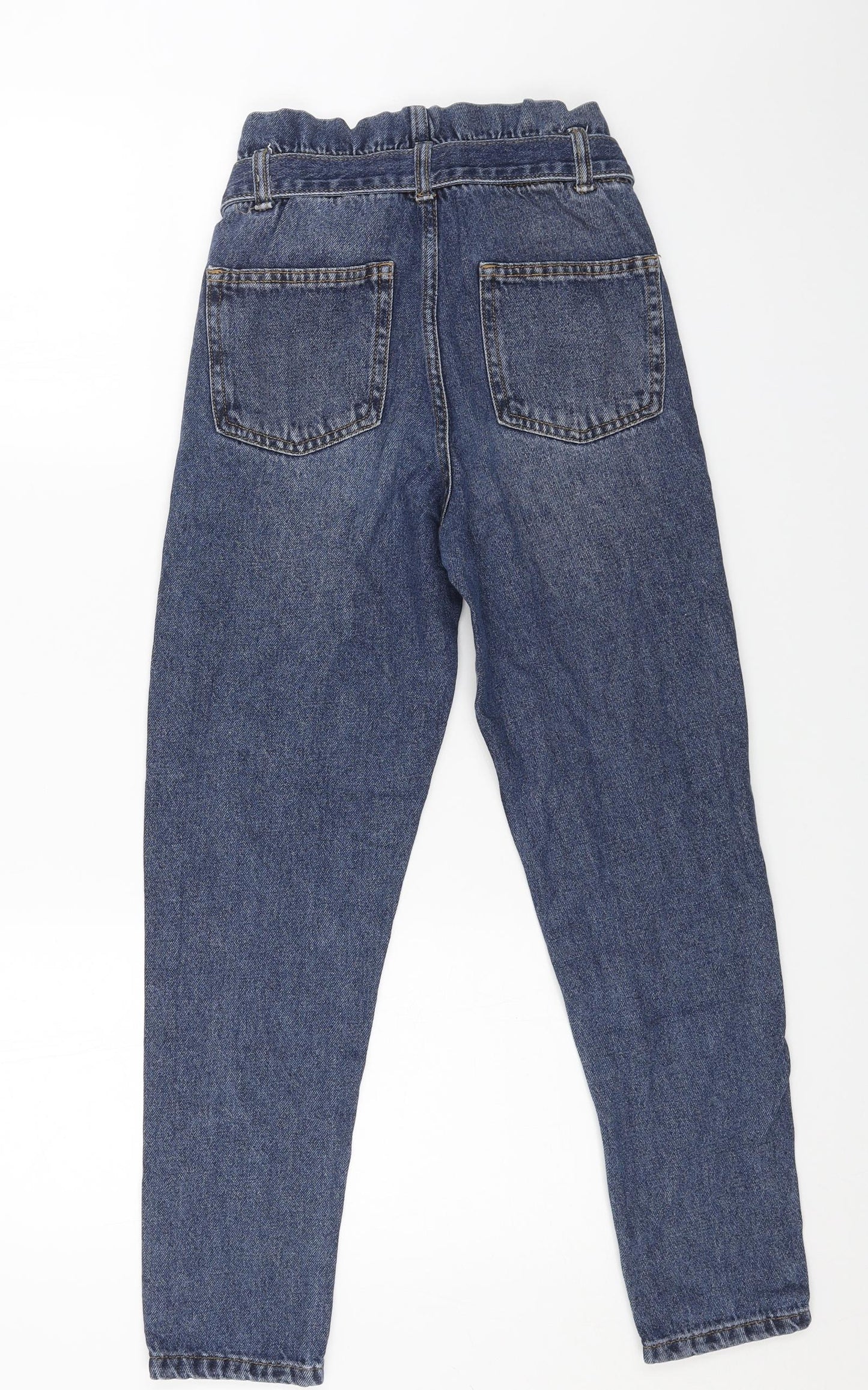 Denim & Co. Girls Blue Cotton Skinny Jeans Size 10-11 Years L24 in Regular Button