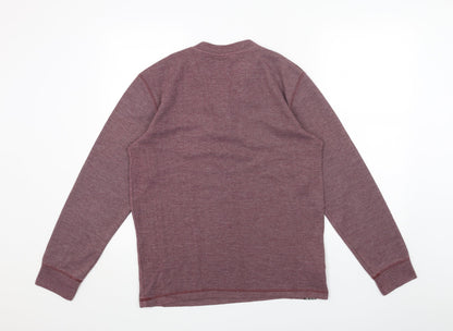 Easy Mens Red V-Neck Cotton Pullover Jumper Size M