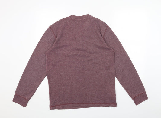 Easy Mens Red V-Neck Cotton Pullover Jumper Size M