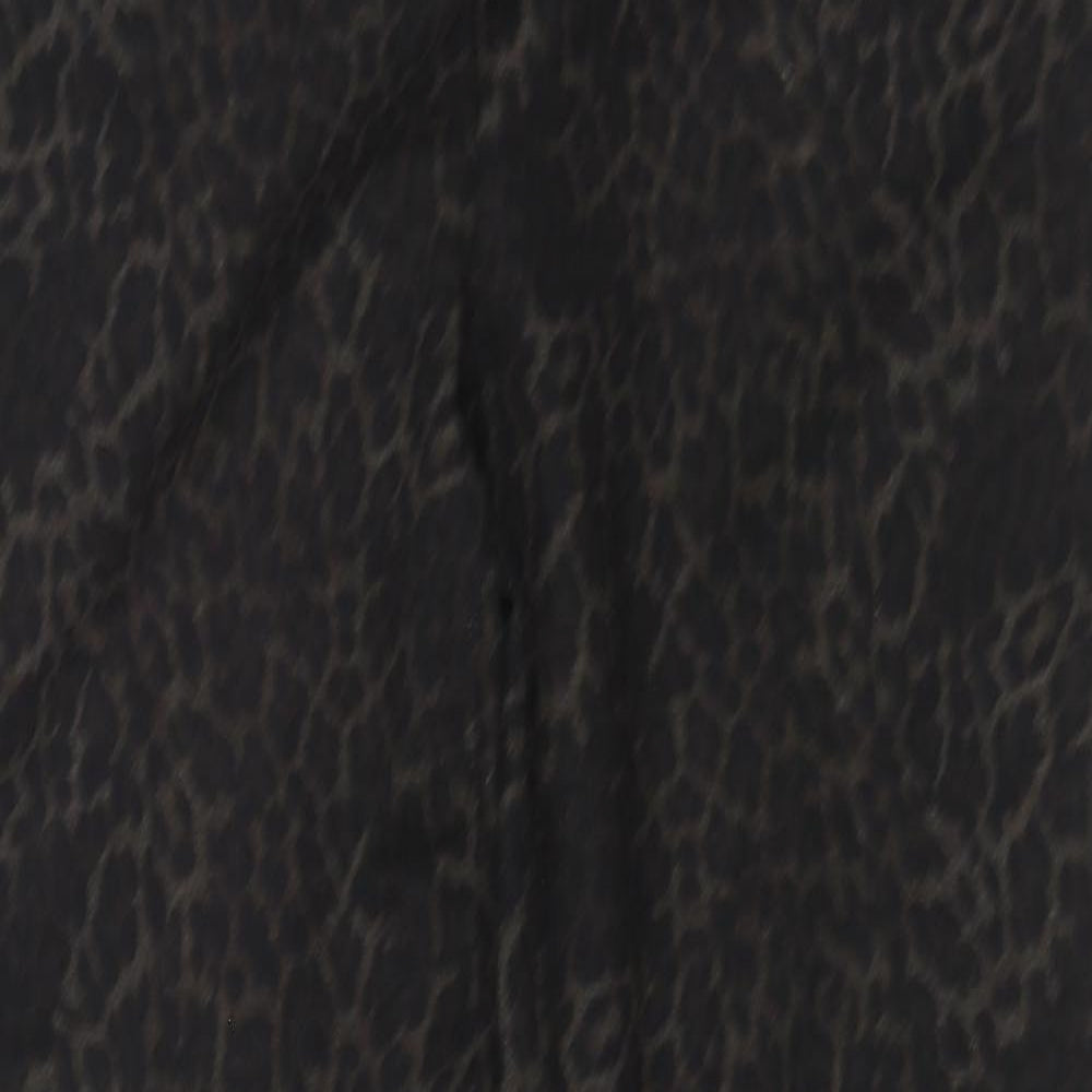 mudflowers Womens Brown Animal Print Viscose Trousers Size 14 L29 in Regular