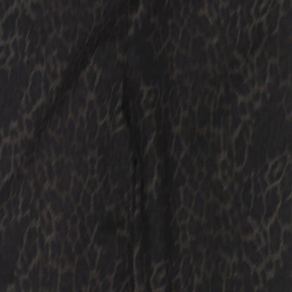 mudflowers Womens Brown Animal Print Viscose Trousers Size 14 L29 in Regular
