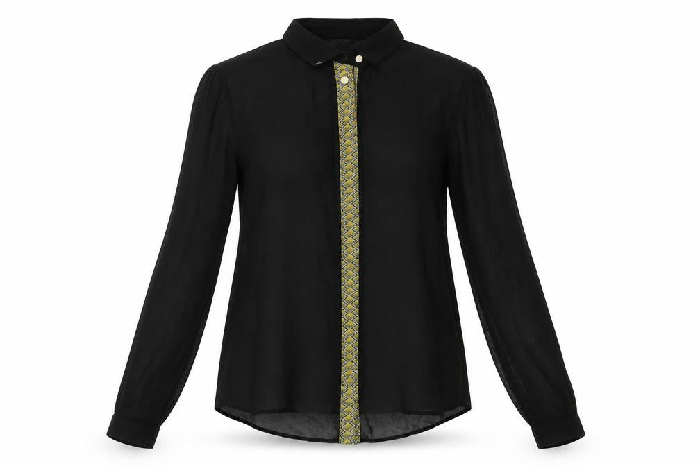 Womens UK Size 10 Atmosphere Black Basic Blouse