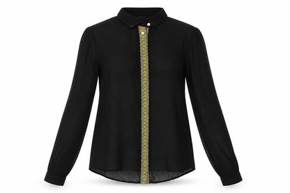 Womens UK Size 10 Atmosphere Black Basic Blouse
