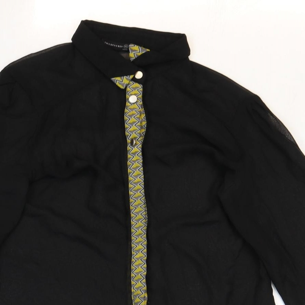 Womens UK Size 10 Atmosphere Black Basic Blouse