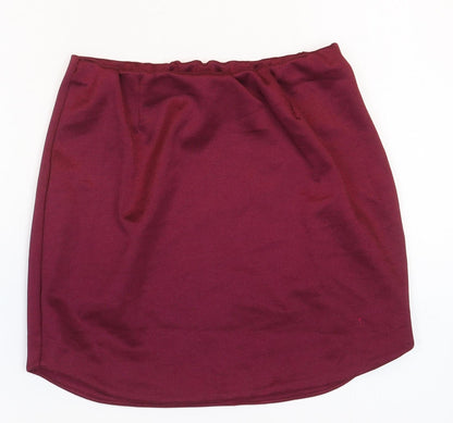 ASOS Womens Red Polyester Mini Skirt Size 10