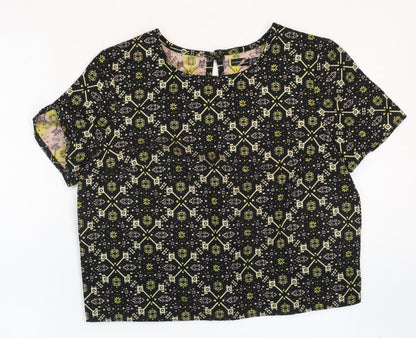 Womens UK Size 14 Atmosphere Black Basic T-Shirt