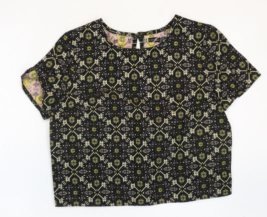 Womens UK Size 14 Atmosphere Black Basic T-Shirt