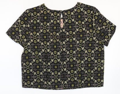 Womens UK Size 14 Atmosphere Black Basic T-Shirt