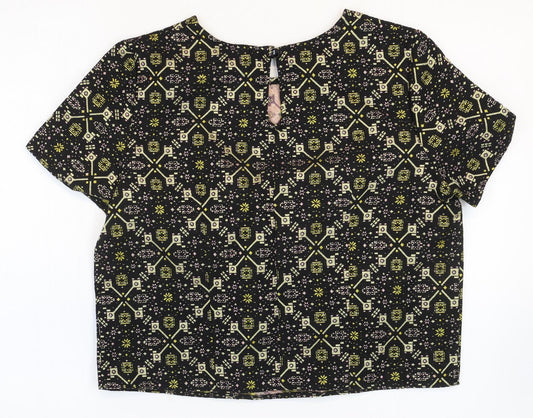 Womens UK Size 14 Atmosphere Black Basic T-Shirt