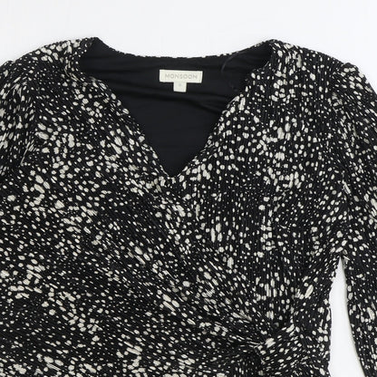 Womens UK Size S Monsoon Black Wrap Blouse