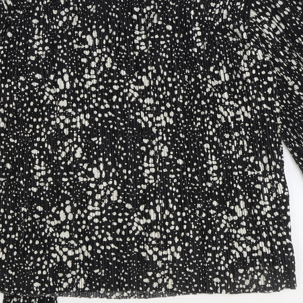 Womens UK Size S Monsoon Black Wrap Blouse