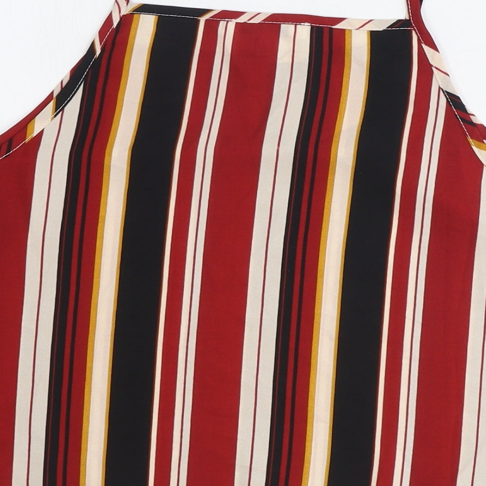 Glamorous Womens Multicoloured Striped Polyester Camisole Tank Size S Square Neck