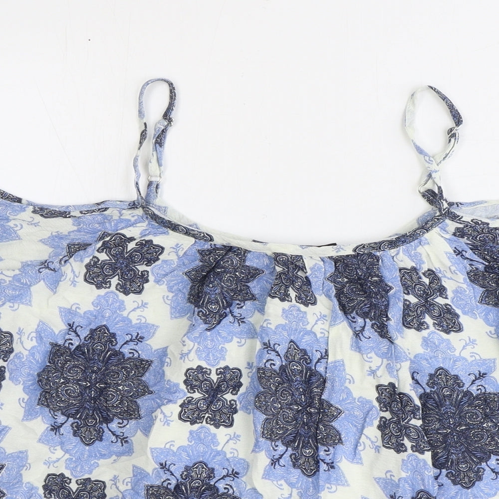 Womens UK Size 12 Select Blue Cropped Blouse