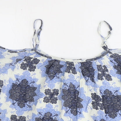 Womens UK Size 12 Select Blue Cropped Blouse