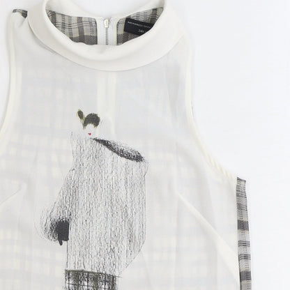 Womens UK Size S Zara White Basic Tank