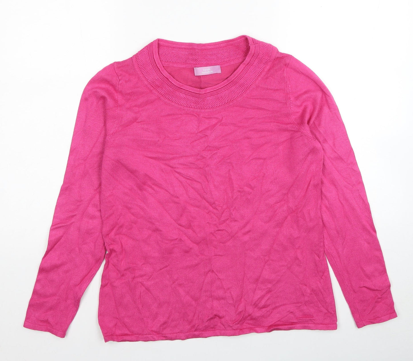 Womens UK Size M Sarah Hamilton Pink Pullover Jumper
