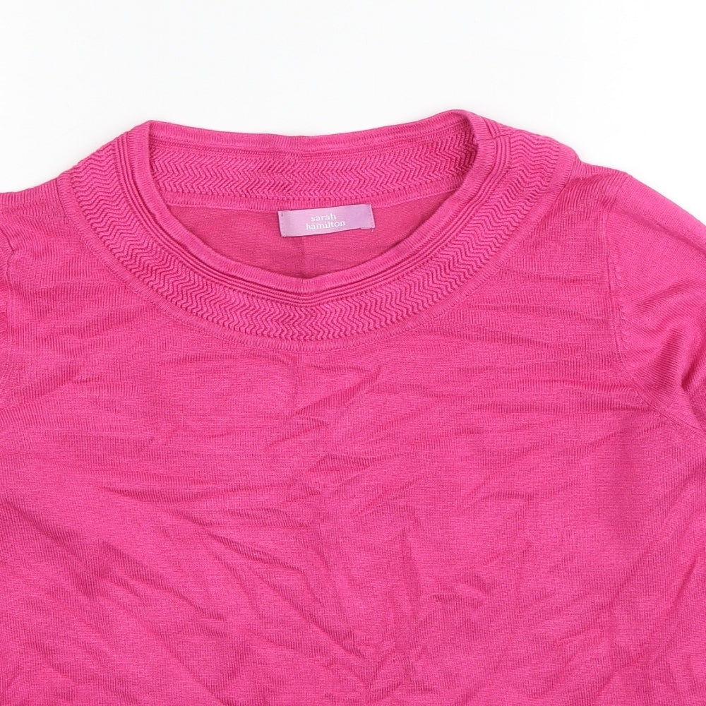 Womens UK Size M Sarah Hamilton Pink Pullover Jumper