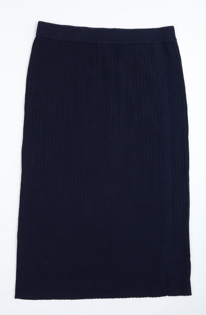 Just Miss Womens Blue Polyester Straight & Pencil Skirt Size 10