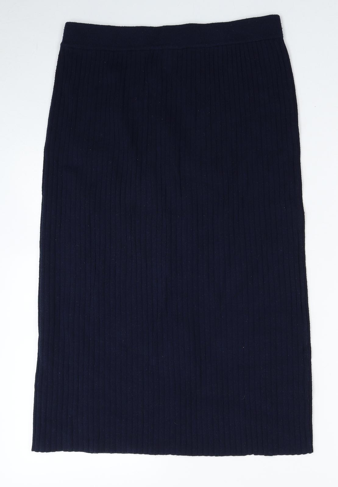 Just Miss Womens Blue Polyester Straight & Pencil Skirt Size 10