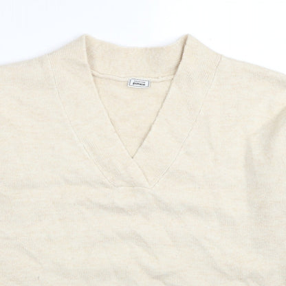 Collection Pimkie Womens Beige V-Neck Acrylic Pullover Jumper Size S