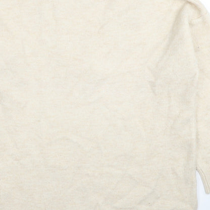 Collection Pimkie Womens Beige V-Neck Acrylic Pullover Jumper Size S