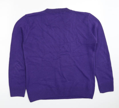 Womens UK Size S CHIC Purple Pullover Jumper
