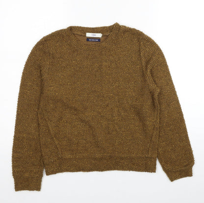 Blue Moon Womens Brown Round Neck Polyester Pullover Jumper Size M