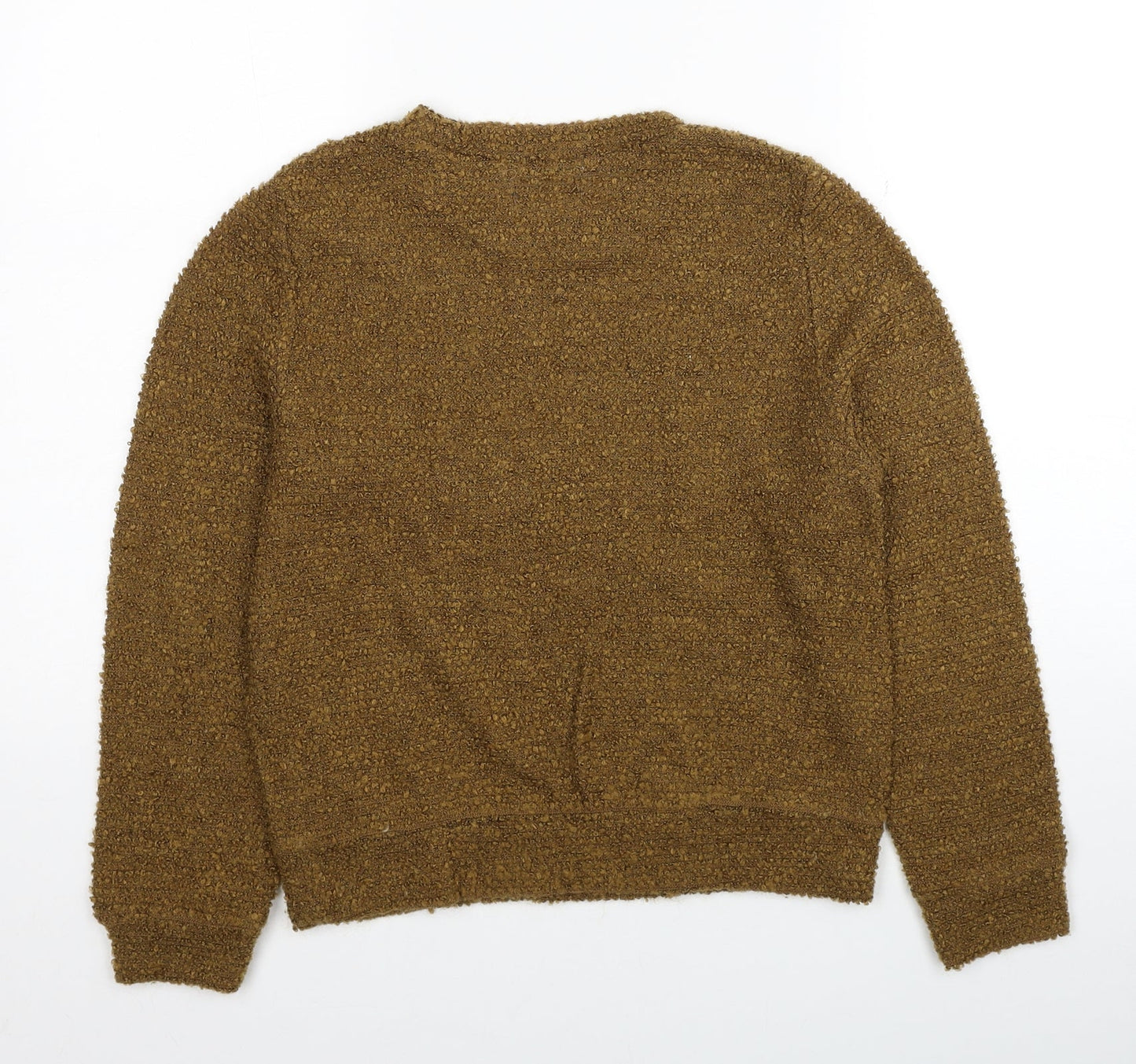 Blue Moon Womens Brown Round Neck Polyester Pullover Jumper Size M