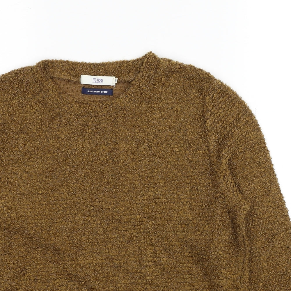 Blue Moon Womens Brown Round Neck Polyester Pullover Jumper Size M