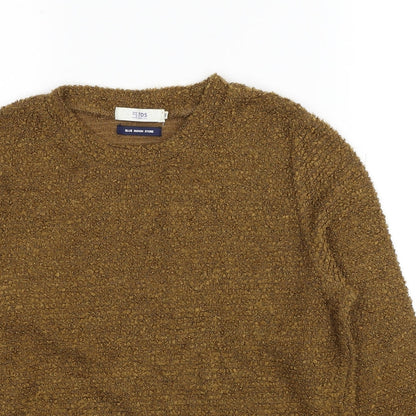 Blue Moon Womens Brown Round Neck Polyester Pullover Jumper Size M