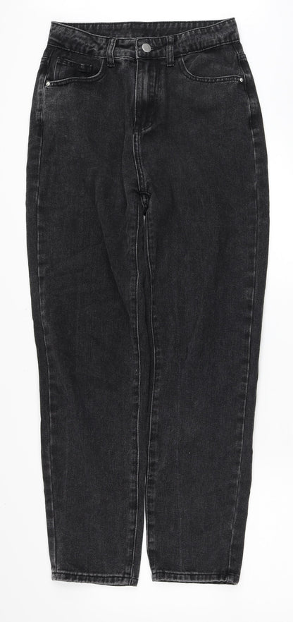 SheIn Womens Black Cotton Straight Jeans Size XS Regular Zip